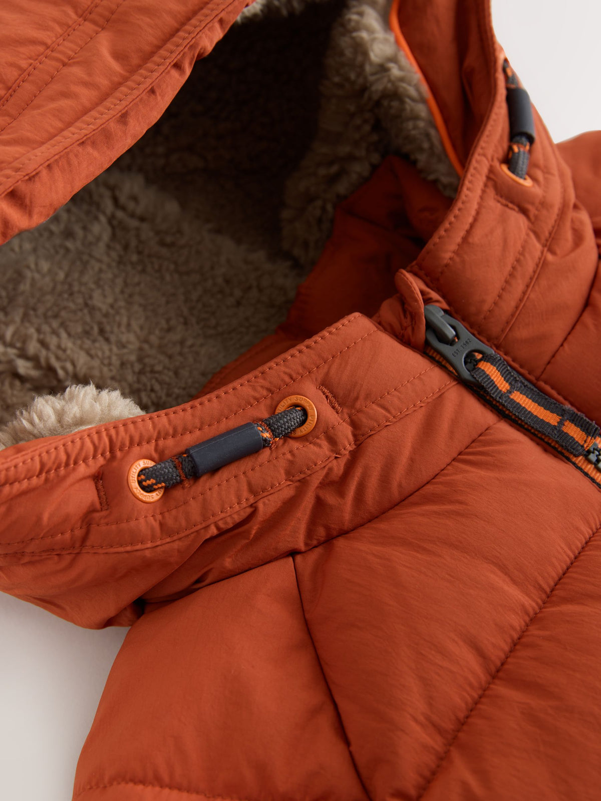 Orange Borg Lined Padded Coat (6mths-7yrs)