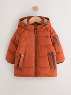 Orange Borg Lined Padded Coat (6mths-7yrs)