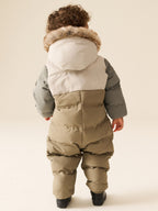 Neutral Colour Block Waterproof Padded Snowsuit (3mths-7yrs)